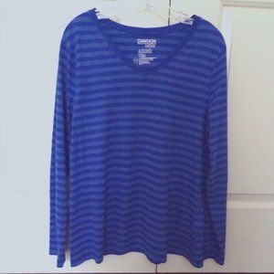 Danskin Now Active Tee Blue Striped XXL
